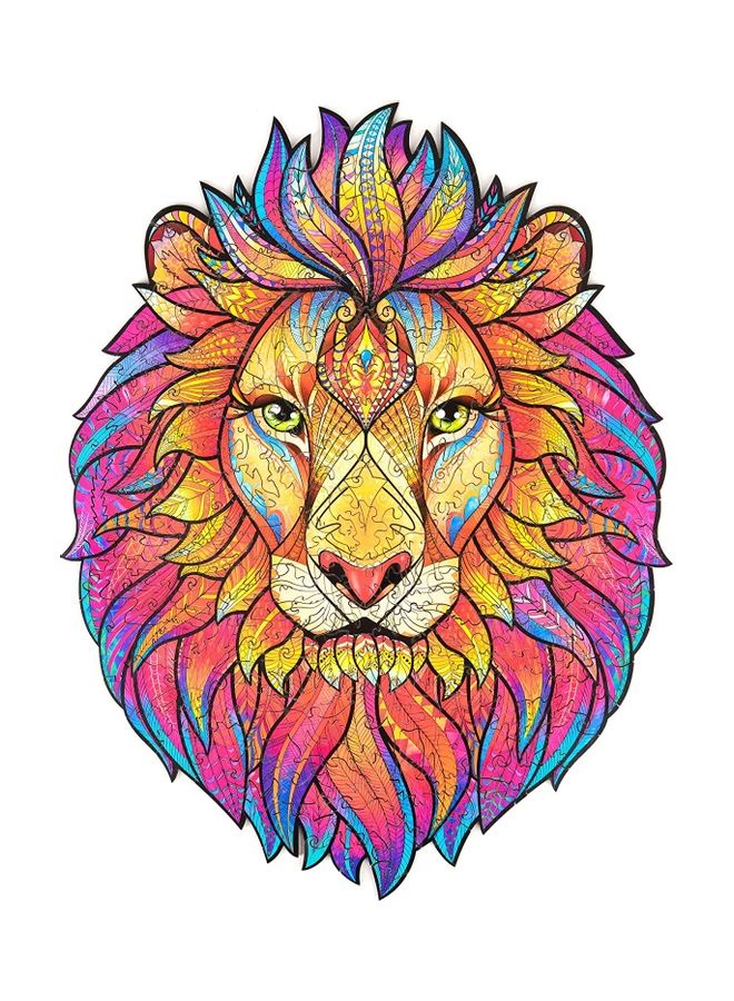 125-Piece Lion Shaped Wooden Jigsaw Puzzle Set - Image 1